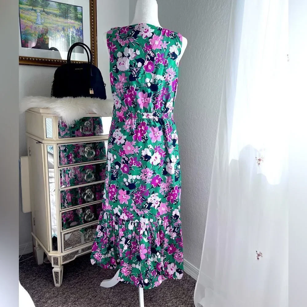 J.Crew ruffled floral midi dress
